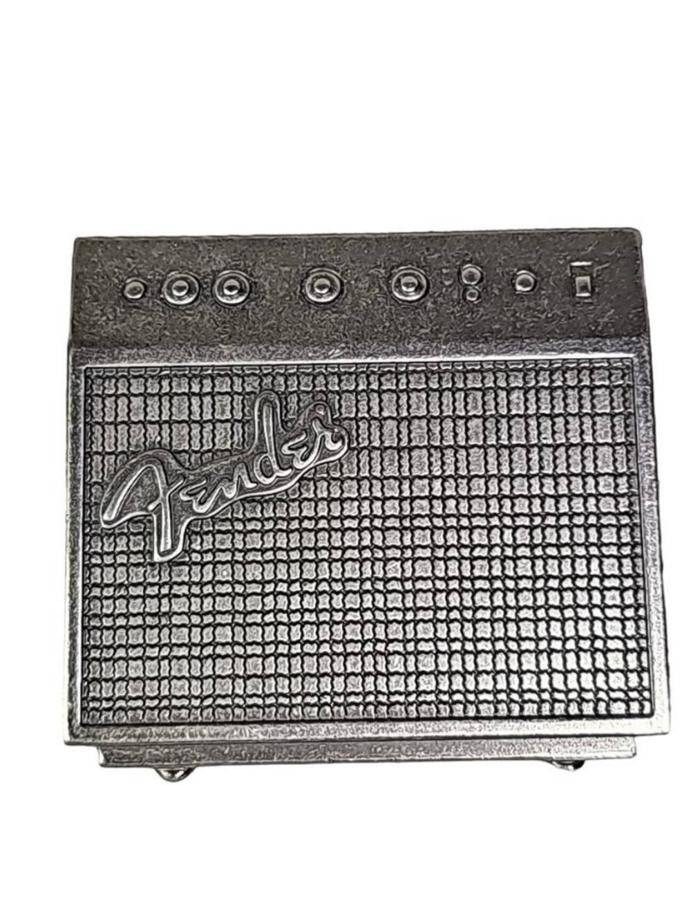 Fender Silver Amp Belt Buckle - Vintage Amplifier